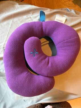 Bcozzy Kids Neck Travel Pillow in Purple with blue